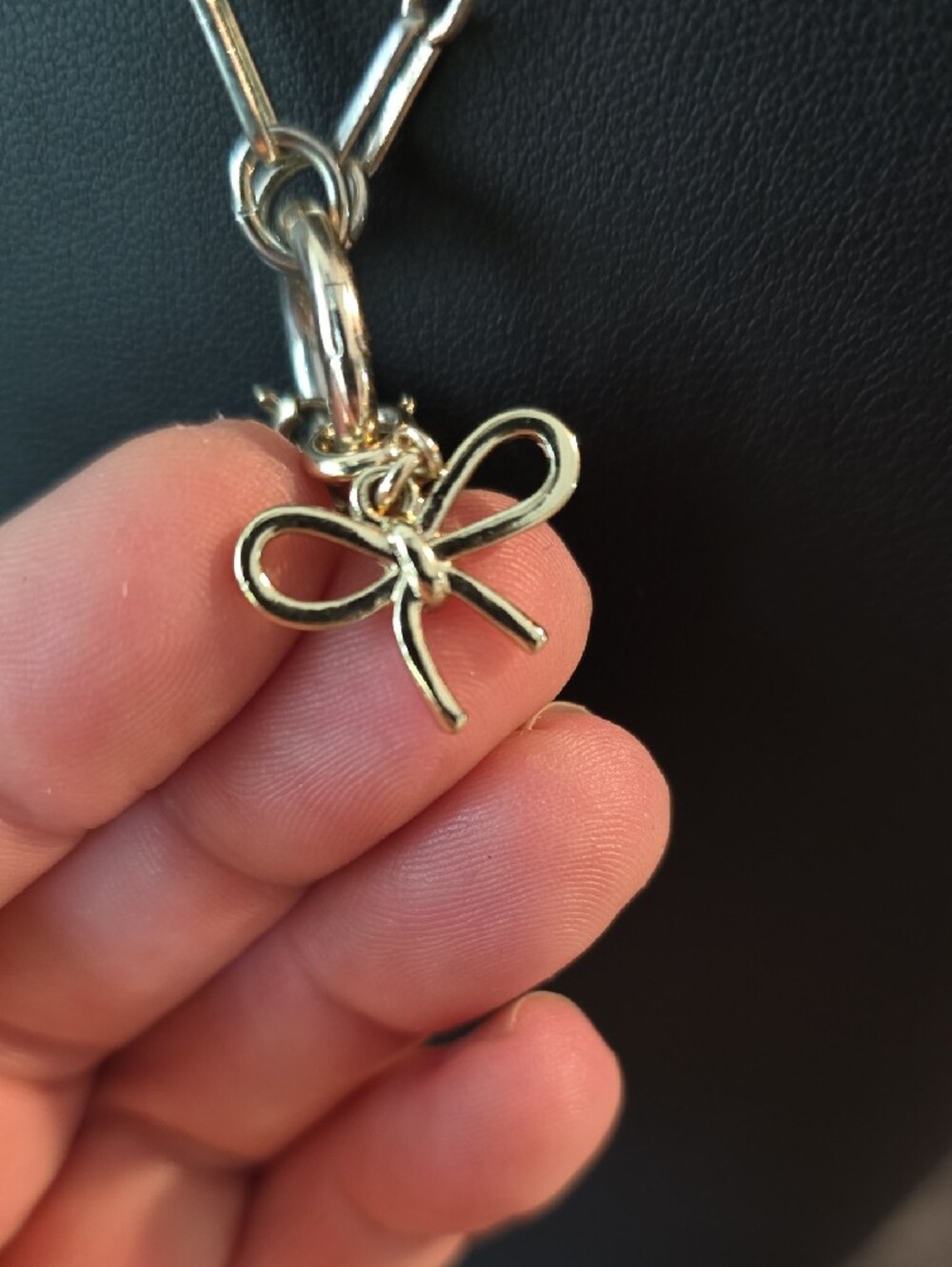 J.Crew Paperclip Charm Builder Ring Necklace Set – Bow, Sun Face, Purple Gem - Picture 8 of 12